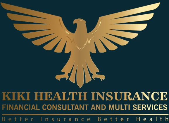 Golden eagle logo for Kiki Health Insurance with tagline "Better Insurance Better Health" on a dark background.